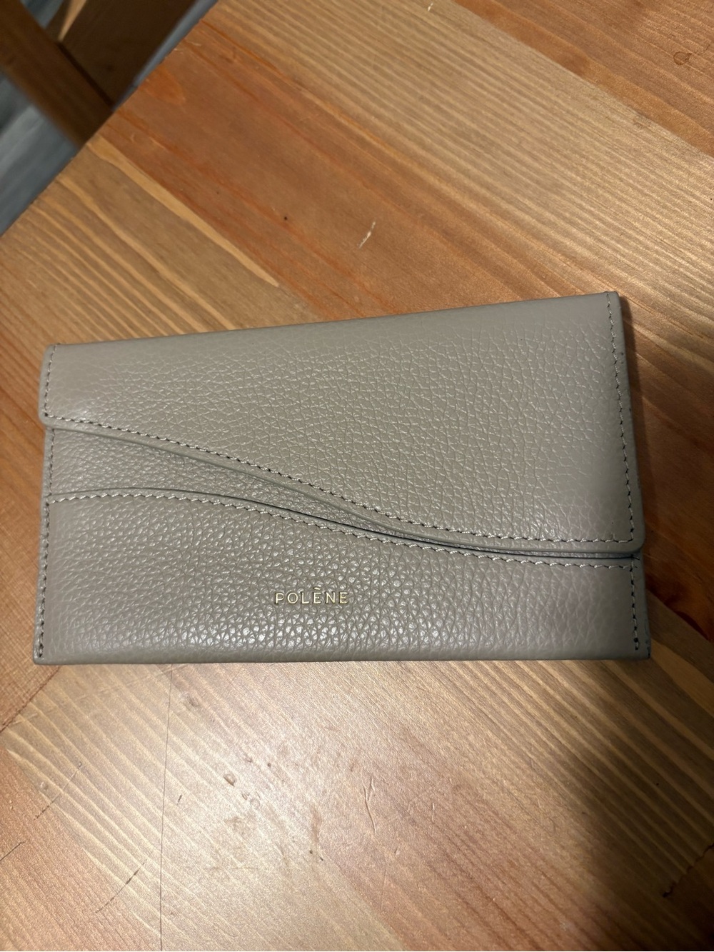 Polène Sierra Wallet leather Women's Fold Wallet w/ Logo, Solid Pattern